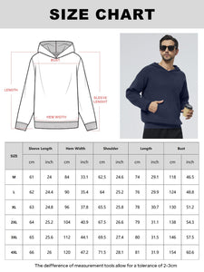 Mens Hoodies Sweater Solid Knitted Pullover Hooded Sweatshirt Long Sleeve Casual Ribbed Hoodie with Kanga Pocket