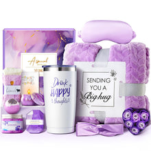 Load image into Gallery viewer, Spa Gifts for Women, Self Care Get Well Soon Gifts Basket for Mom, Wife, Girlfriend, Sister, Purple Gift Set for Valentine&#39;s Day