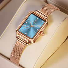 Load image into Gallery viewer, Women&#39;s Casual Watch, Rose Gold Tone Mesh Bracelet Stainless Steel Square Dress Watches for Women, Fashion Business Analog Quartz Ladies Small Wrist Watch