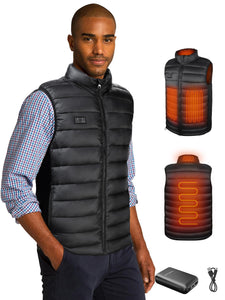 Loowoko Heated Vest for Men with Battery Pack Included, Rechargeable Heated Jacket Coat Electric Heating Vests for Winter