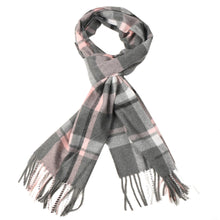 Load image into Gallery viewer, Herringbone Houndstooth Checked Pattern Cashmere Feel Classic Soft Luxurious Unisex Winter Scarf