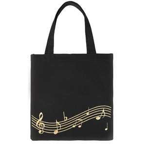 Music Notes Tote Bag,Canvas Music Handbag,Music Bag for Class,Reusable Shopping Bags,Music Gifts for Women