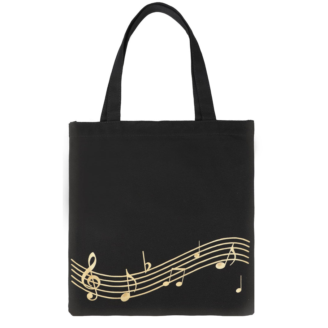 Music Notes Tote Bag,Canvas Music Handbag,Music Bag for Class,Reusable Shopping Bags,Music Gifts for Women