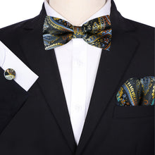 Load image into Gallery viewer, Men&#39;s Bow Tie Sets, Mens Ties Set/Bowties Set with Pocket Square and Cufflinks for Wedding Party Business