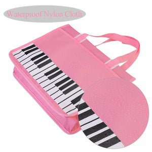 Piano Key Musical Note Tote Bag,Music Shoulder Handbag,Waterproof Nylon Cloth Womens Reusable Shopping Bags