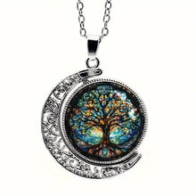 Load image into Gallery viewer, 1pc Exquisite Tree of Life Necklace - Rotatable Design with Durable Glass Alloy Pendant and Luminous Finish