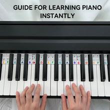 Load image into Gallery viewer, Piano Notes Guide for Beginner, Removable Piano Keyboard Note Labels for Learning, 88-Key Full Size, Made of Silicone, No Need Stickers, Reusable