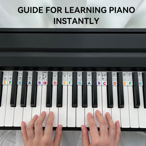 Piano Notes Guide for Beginner, Removable Piano Keyboard Note Labels for Learning, 88-Key Full Size, Made of Silicone, No Need Stickers, Reusable