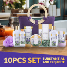 Load image into Gallery viewer, Spa Luxetique Gift Baskets for Women, 10pcs Lavender Gift Sets with Body Lotion, Bubble Bath, Relaxing Bath Sets