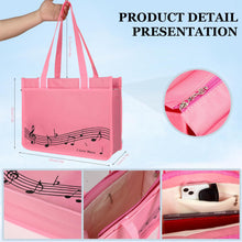 Load image into Gallery viewer, Piano Key Musical Note Tote Bag,Music Shoulder Handbag,Waterproof Nylon Cloth Womens Reusable Shopping Bags