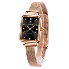 Load image into Gallery viewer, Women&#39;s Casual Watch, Rose Gold Tone Mesh Bracelet Stainless Steel Square Dress Watches for Women, Fashion Business Analog Quartz Ladies Small Wrist Watch