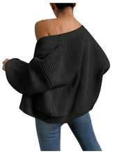 Load image into Gallery viewer, Women&#39;s Color Block Open Front Long Sleeve Ribbed Knit Cropped Cardigan Sweaters