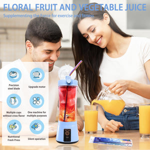 13.5oz Portable Blender Smoothies Personal Blender Mini Shakes Juicer Cup for home，office，Outdoors.Multi-purpose USB Rechargeable Blender with Protection Design bm1-b1