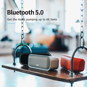 DOSS Bluetooth Speaker, SoundBox Pro Wireless Speaker with 20W Stereo Sound, Active Extra Bass, Bluetooth5.0, IPX6 Waterproof, Wireless Stereo Pairing, Multi-Colors Lights, 20Hrs Playtime