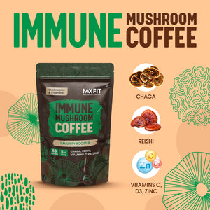 Mushroom Coffee Organic (60 Servings) 10 Mushrooms (Lion’s Mane, Cordyceps, Turkey Tail & Other) Mixed With Gourmet Arabica Instant Immune Boosting Coffee for Focus & Gut Health Support