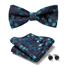 Load image into Gallery viewer, Men&#39;s Bow Tie Sets, Mens Ties Set/Bowties Set with Pocket Square and Cufflinks for Wedding Party Business