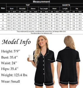 SWOMOG Womens Button Down Pajamas Set Short Sleeve Sleepwear Bride Soft Pj Lounge Sets XS-3XL