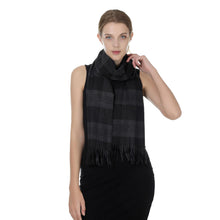 Load image into Gallery viewer, Herringbone Houndstooth Checked Pattern Cashmere Feel Classic Soft Luxurious Unisex Winter Scarf