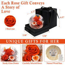 Load image into Gallery viewer, Valentine&#39;s Day Gifts for Her, Preserved Real Flowers Eternal Rose in Glass Dome, Forever Flowers for Delivery