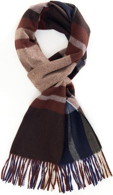 Men's Winter Scarf Warm Long Plaid Classic Tassel Scarf for Women