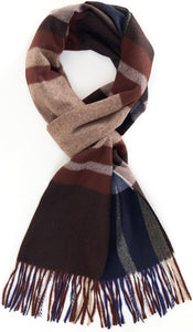 Men's Winter Scarf Warm Long Plaid Classic Tassel Scarf for Women