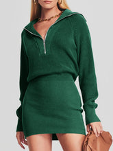 Load image into Gallery viewer, Womens Zipper Up Bodycon Sweater Dress Cozy Pullover Long Sweaters in 8 Colors