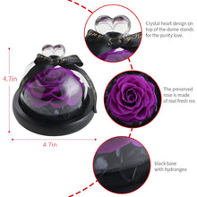 Load image into Gallery viewer, Rose Flower Birthday Gifts for Women, Forever Preserved Real Rose in Glass Dome Gift Flower,Women Gifts Eternal Beautiful Heart Design for Her