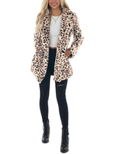 Load image into Gallery viewer, Omoone Women&#39;s Faux Fur Jackets Autumn Winter Leopard Coats Loose Fur Coat with Pockets