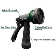 Load image into Gallery viewer, AUTOMAN-Garden-Hose-Nozzle,ABS Water Spray Nozzle with Heavy Duty 7 Adjustable Watering Patterns,Slip Resistant for Plants,Lawn,Washing Cars,Cleaning,Showering Pets &amp; Outdoor Fun.