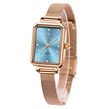 Load image into Gallery viewer, Women&#39;s Casual Watch, Rose Gold Tone Mesh Bracelet Stainless Steel Square Dress Watches for Women, Fashion Business Analog Quartz Ladies Small Wrist Watch