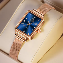 Load image into Gallery viewer, Women&#39;s Casual Watch, Rose Gold Tone Mesh Bracelet Stainless Steel Square Dress Watches for Women, Fashion Business Analog Quartz Ladies Small Wrist Watch