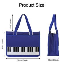 Load image into Gallery viewer, Piano Key Musical Note Tote Bag,Music Shoulder Handbag,Waterproof Nylon Cloth Womens Reusable Shopping Bags