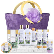 Load image into Gallery viewer, Spa Luxetique Gift Baskets for Women, 10pcs Lavender Gift Sets with Body Lotion, Bubble Bath, Relaxing Bath Sets