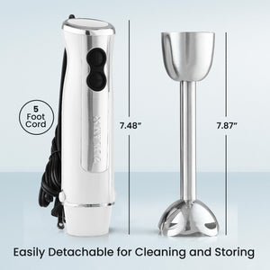 Zulay Kitchen Milk Frother Wand Drink Mixer - Durable Handheld Milk Frother Electric Whisk - Easy-Clean Milk Frother Wand & Mini Blender - Electric Coffee Frother for Frappe, Matcha - Jet Black