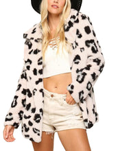 Load image into Gallery viewer, Omoone Women&#39;s Faux Fur Jackets Autumn Winter Leopard Coats Loose Fur Coat with Pockets