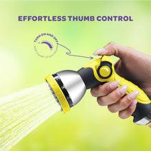 Load image into Gallery viewer, Hose Nozzle Heavy Duty Hose Sprayer With 10 Adjustable Watering Patterns. Thumb Control Design, Comfortable Ergonomic Grip, Garden Hose Nozzle for Watering Plants &amp; Lawns/Fun showers/Cleaning