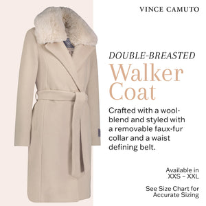 Vince Camuto Double-Breasted Wool Blend Womens Jacket, Winter Coats for Women