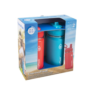 ThermoFlask 14/16/24/40 oz Double Wall Vacuum Insulated Stainless Steel 2-Pack of Water Bottles