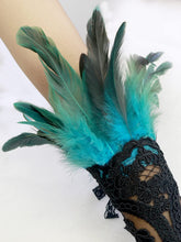 Load image into Gallery viewer, HOMELEX Women Black Lace Feather Gloves Witch Angel Costume Accessories Swan Wings Wrist Bands