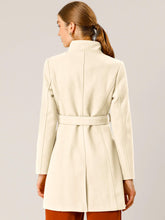 Load image into Gallery viewer, Women&#39;s Classic Stand Collar Long Sleeve Winter Belted Long Coat