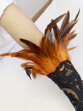 Load image into Gallery viewer, HOMELEX Women Black Lace Feather Gloves Witch Angel Costume Accessories Swan Wings Wrist Bands