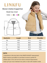 Load image into Gallery viewer, Cropped Puffer Vest Women with Pockets Short Corduroy Vest Sleeveless Stand Collar Padded Puffy Outerwear