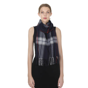 Herringbone Houndstooth Checked Pattern Cashmere Feel Classic Soft Luxurious Unisex Winter Scarf