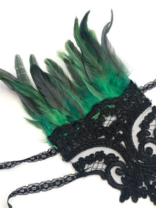 HOMELEX Women Black Lace Feather Gloves Witch Angel Costume Accessories Swan Wings Wrist Bands