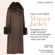 Load image into Gallery viewer, Vince Camuto Winter Coats, Women Single-Breasted Fur Collar Cuffed Womens Jacket