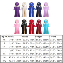 Load image into Gallery viewer, ODASDO Women Praise Dance Dresses Liturgical Worship Dancewear Golden Metallic Loose Fit Full Length Robe