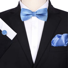 Load image into Gallery viewer, Men&#39;s Bow Tie Sets, Mens Ties Set/Bowties Set with Pocket Square and Cufflinks for Wedding Party Business