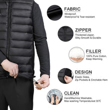 Load image into Gallery viewer, Loowoko Heated Vest for Men with Battery Pack Included, Rechargeable Heated Jacket Coat Electric Heating Vests for Winter