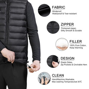 Loowoko Heated Vest for Men with Battery Pack Included, Rechargeable Heated Jacket Coat Electric Heating Vests for Winter