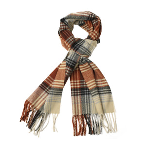 Herringbone Houndstooth Checked Pattern Cashmere Feel Classic Soft Luxurious Unisex Winter Scarf